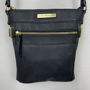 Tommy Hilfiger Crossbody Shoulder Bag Womens Black Small Sling Purse